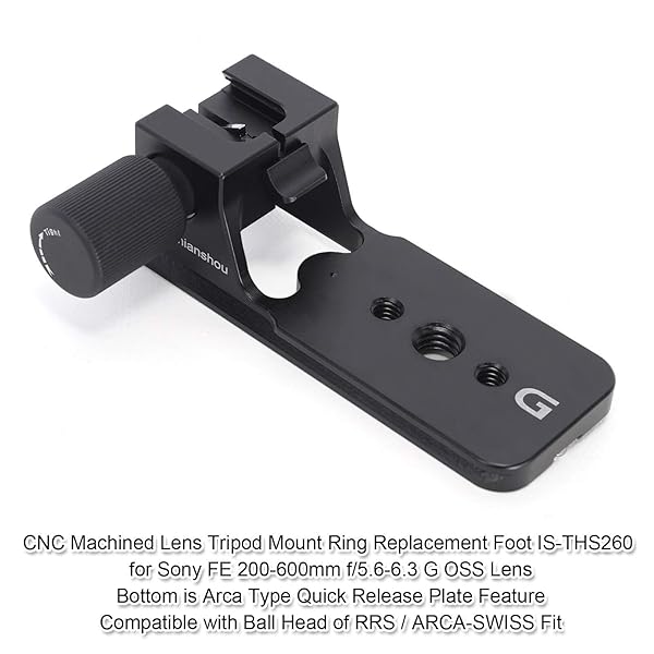 iShoot iShoot Lens Collar Replacement Foot for Sony FE 200-600mm Lens - Arca-Swiss Tripod Mount with Quick Release - View 4 of 11