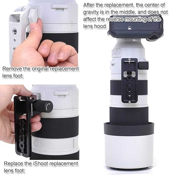 iShoot iShoot Lens Collar Replacement Foot for Sony FE 200-600mm Lens - Arca-Swiss Tripod Mount with Quick Release - View 7 of 11