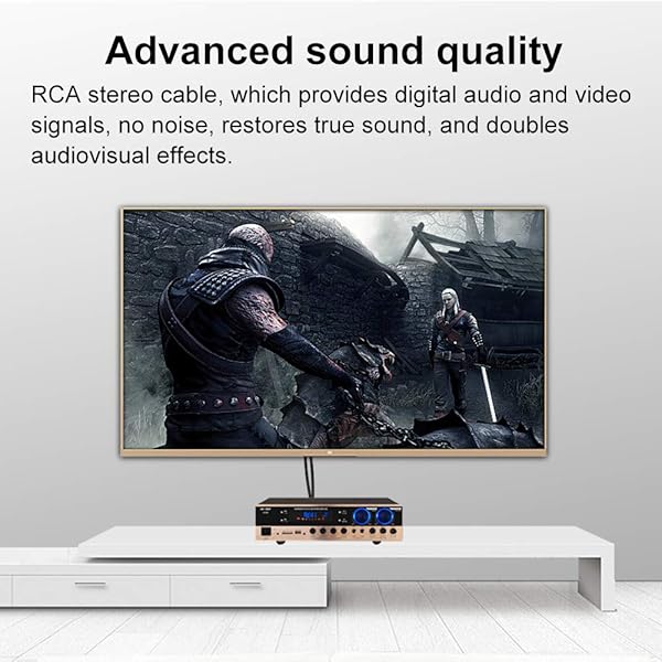 Yeung Qee Yeung Qee 15ft 2 x 6.35 mm to 2RCA Cable Dual 1/4 inch TS Stereo Jack Male to 2 RCA Male Audio Splitter Adapter Black - View 4 of 7