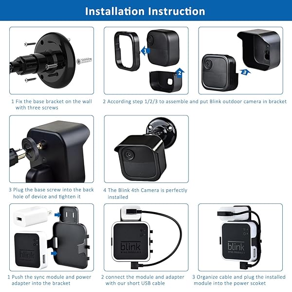 GoHonor All-New Blink Outdoor Camera Mount Bracket 5-Pack - Weatherproof Housing for 3rd & 4th Gen Security Cameras - View 6 of 9