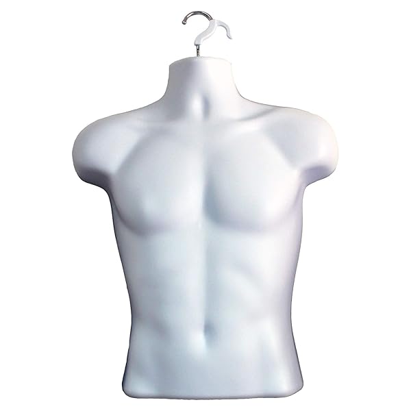 DisplayTown DisplayTown Male Mannequin Torso Hollow Back Dress Form Set of 5 for T-shirt Display Countertop Craft Shows Photos S-M Size White - View 3 of 5