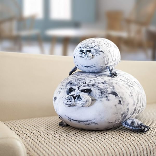 Plupiapio Chubby Blob Seal Plush Pillow Cute Stuffed Animal Toy Medium Ocean Pillow - View 6 of 7