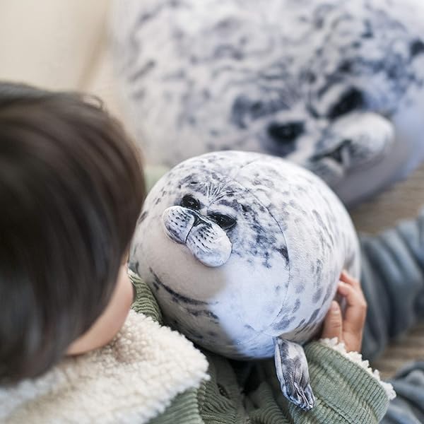 Plupiapio Chubby Blob Seal Plush Pillow Cute Stuffed Animal Toy Medium Ocean Pillow - View 7 of 7