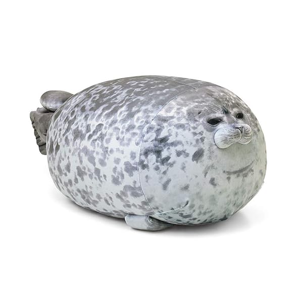 Plupiapio Chubby Blob Seal Plush Pillow Cute Stuffed Animal Toy Medium Ocean Pillow