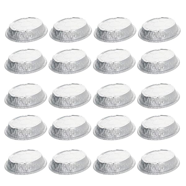 Othmro Othmro 30pcs Aluminum Foil Food Containers 720ml Round Pans for Cooking Baking Heating Storing and Food Prepping 7.3x1.8 Inch