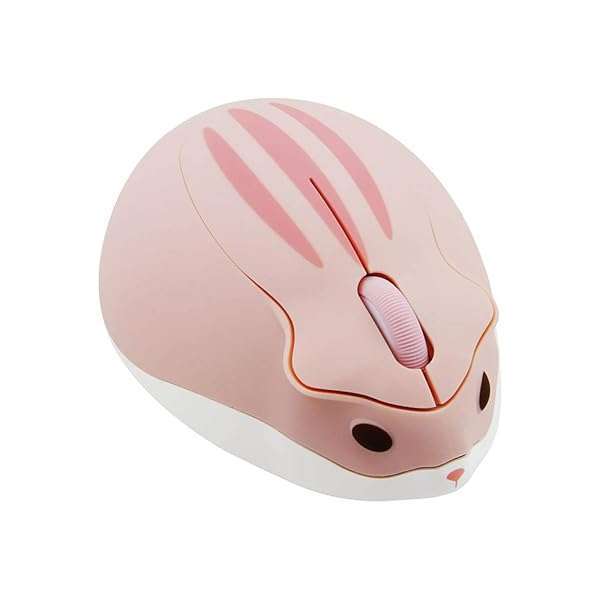 SHARE SUNSHINE Cute 2.4GHz Wireless Hamster Mouse - Quiet, Portable, 1200DPI USB for PC & MacBook - Perfect Gift for Kids & Girls (Pink)