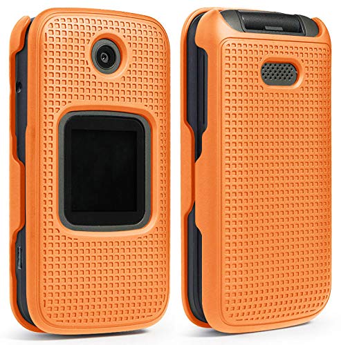 Nakedcellphone Bright Orange Clip Case for Alcatel Smartflip Go Flip 3 with Rotating Belt Holster Snap-On Cover for 2019 Alcatel Phones - View 4 of 9