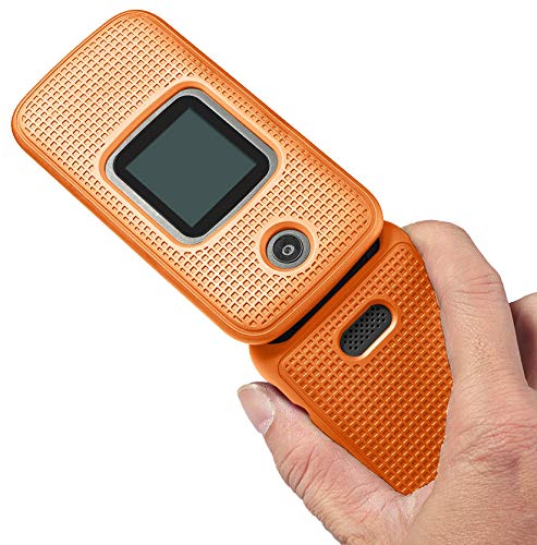 Nakedcellphone Bright Orange Clip Case for Alcatel Smartflip Go Flip 3 with Rotating Belt Holster Snap-On Cover for 2019 Alcatel Phones - View 5 of 9