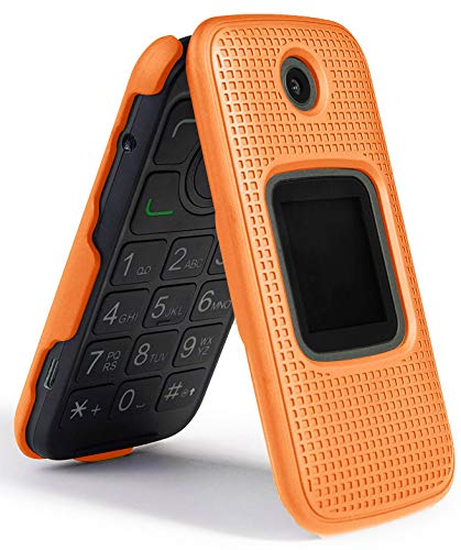 Nakedcellphone Bright Orange Clip Case for Alcatel Smartflip Go Flip 3 with Rotating Belt Holster Snap-On Cover for 2019 Alcatel Phones - View 9 of 9
