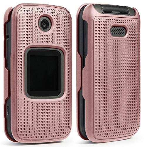 Nakedcellphone Rose Gold Pink Case with Clip for Alcatel Smartflip Go Flip 3 Snap-On Cover and Rotating Belt Holster Holder 2019 Model - View 4 of 9