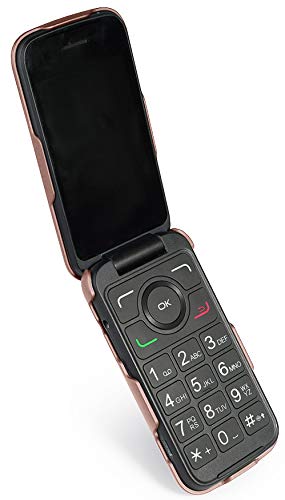 Nakedcellphone Rose Gold Pink Case with Clip for Alcatel Smartflip Go Flip 3 Snap-On Cover and Rotating Belt Holster Holder 2019 Model - View 8 of 9