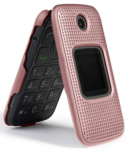 Nakedcellphone Rose Gold Pink Case with Clip for Alcatel Smartflip Go Flip 3 Snap-On Cover and Rotating Belt Holster Holder 2019 Model - View 9 of 9