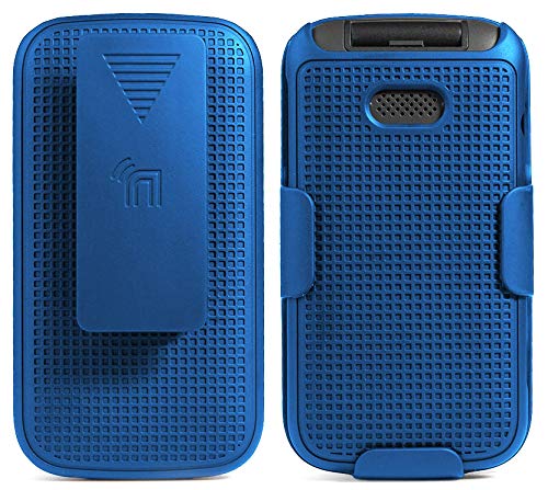 Nakedcellphone Cobalt Blue Case with Clip for Alcatel Smartflip Go Flip 3 Snap-On Cover and Rotating Belt Holster Combo for 2019 Alcatel Phones - View 2 of 9