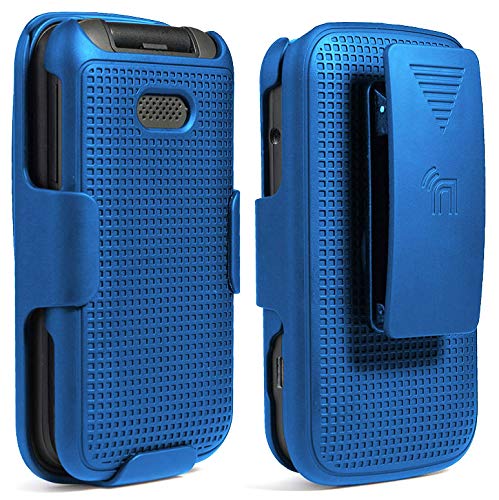 Cobalt Blue Case with Clip for Alcatel Smartflip Go Flip 3 Snap-On Cover and Rotating Belt Holster Combo for 2019 Alcatel Phones