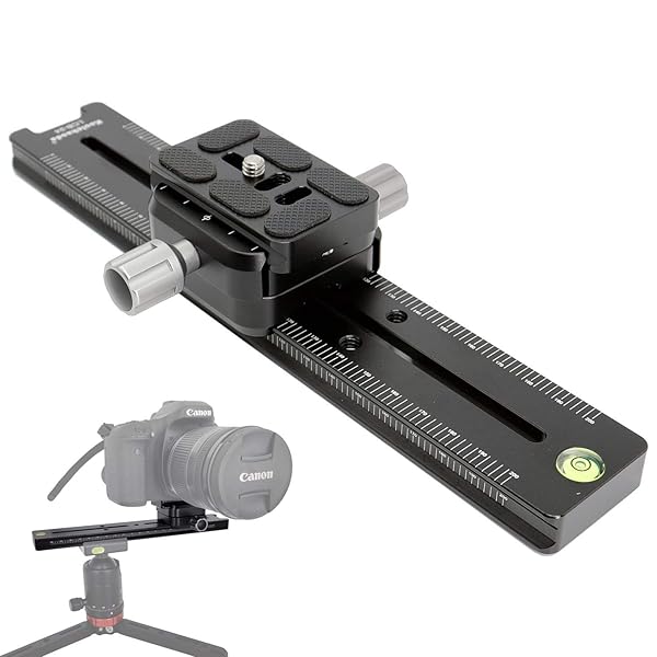 koolehaoda Koolehaoda 240mm Rail Nodal Slide Quick Release Plate Clamp Camera Tripod Bracket Mount Compatible with Arca Swiss, Angle Adjustable for Camera Tripod Ball Head (LCB-24R)