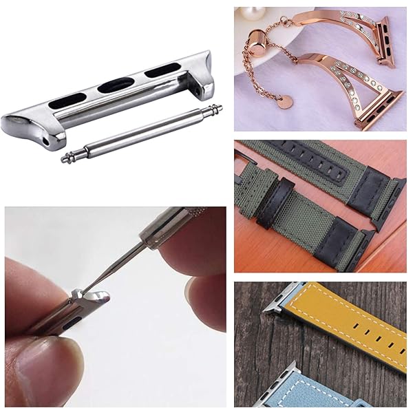 OMECKY OMECKY Spring Bar Connectors for Apple Watch Band Adapter - Silver 3 Pack - View 6 of 7