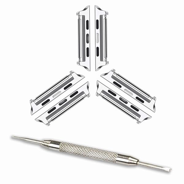OMECKY OMECKY Spring Bar Connectors for Apple Watch Band Adapter - Silver 3 Pack - View 2 of 7