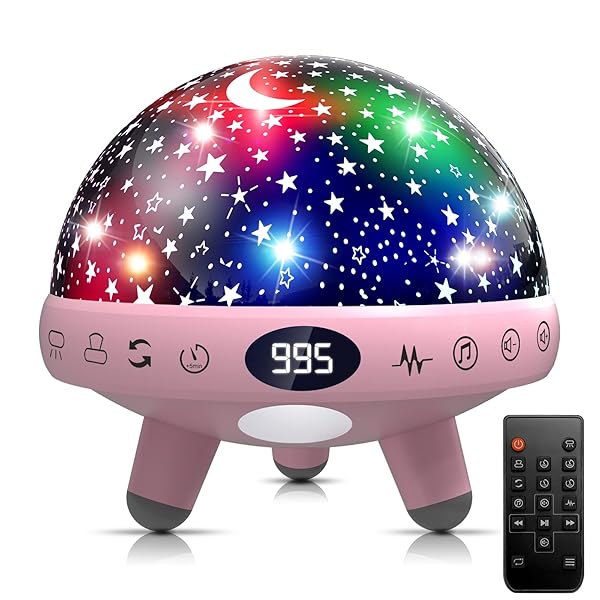 YACHANCE YACHANCE Baby Night Light Projector: Star Projector & Sound Machine for Kids' Sleep with Remote Control & 20 Lullabies