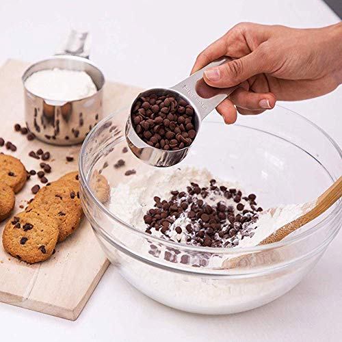 TOONEV Set of 7 Stainless Steel Measuring Cups - Food Grade Kitchen Tools for Cooking & Baking - View 7 of 10