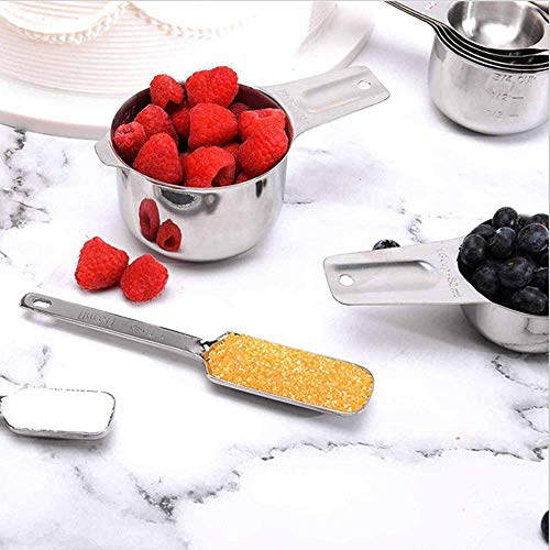 TOONEV Set of 7 Stainless Steel Measuring Cups - Food Grade Kitchen Tools for Cooking & Baking - View 8 of 10