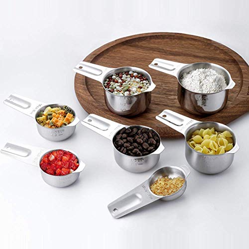 TOONEV Set of 7 Stainless Steel Measuring Cups - Food Grade Kitchen Tools for Cooking & Baking - View 9 of 10