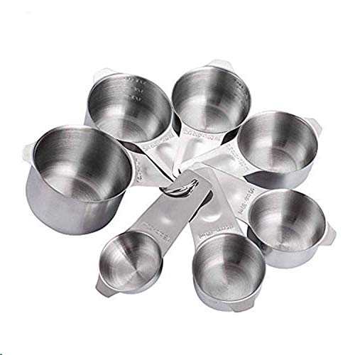 TOONEV Set of 7 Stainless Steel Measuring Cups - Food Grade Kitchen Tools for Cooking & Baking - View 10 of 10