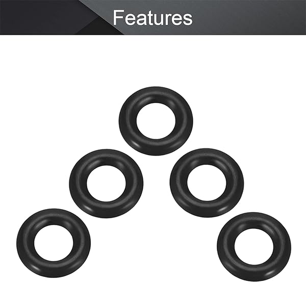 Othmro Othmro 25pcs Nitrile Rubber O-Rings 1.5mm Wire Dia 8mm OD for Oil Air Sealing Professional Plumbing Car Repair Black - View 3 of 9