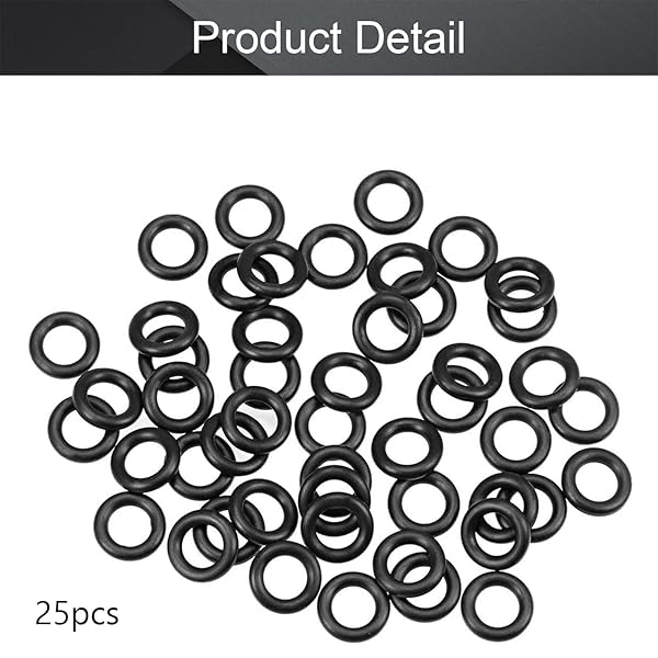 Othmro Othmro 25pcs Nitrile Rubber O-Rings 1.5mm Wire Dia 8mm OD for Oil Air Sealing Professional Plumbing Car Repair Black - View 4 of 9