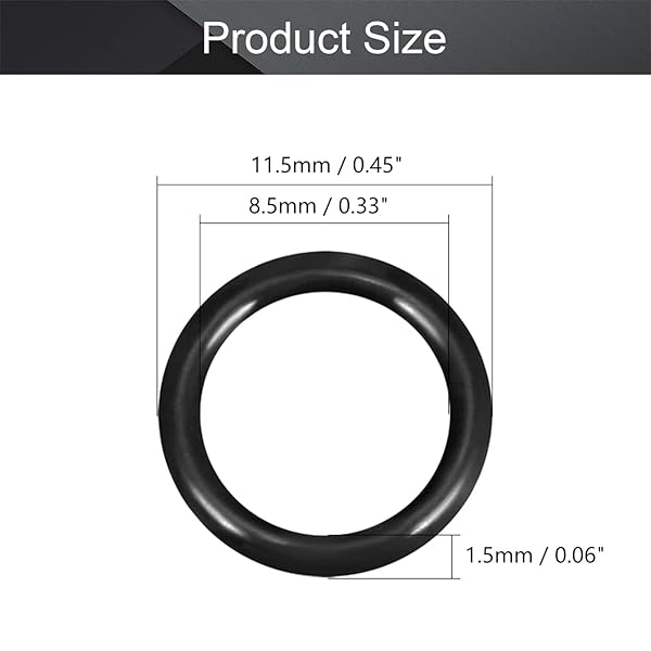 Othmro Othmro 50pcs Nitrile Rubber O-Rings 11.5mm OD 8.5mm ID 1.5mm Width Metric Sealing Gasket for Reliable Performance - View 2 of 5