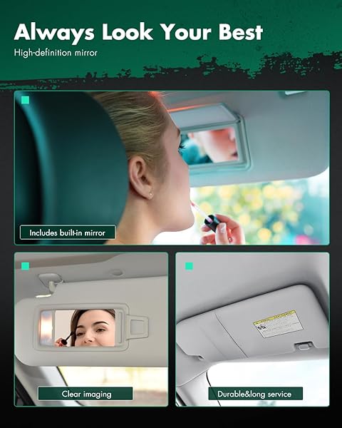 SCITOO SCITOO Right Passenger Side Gray Sun Visor Assembly for 2005-2014 Toyota Tacoma Windshield Visor Without Sunroof - View 6 of 7