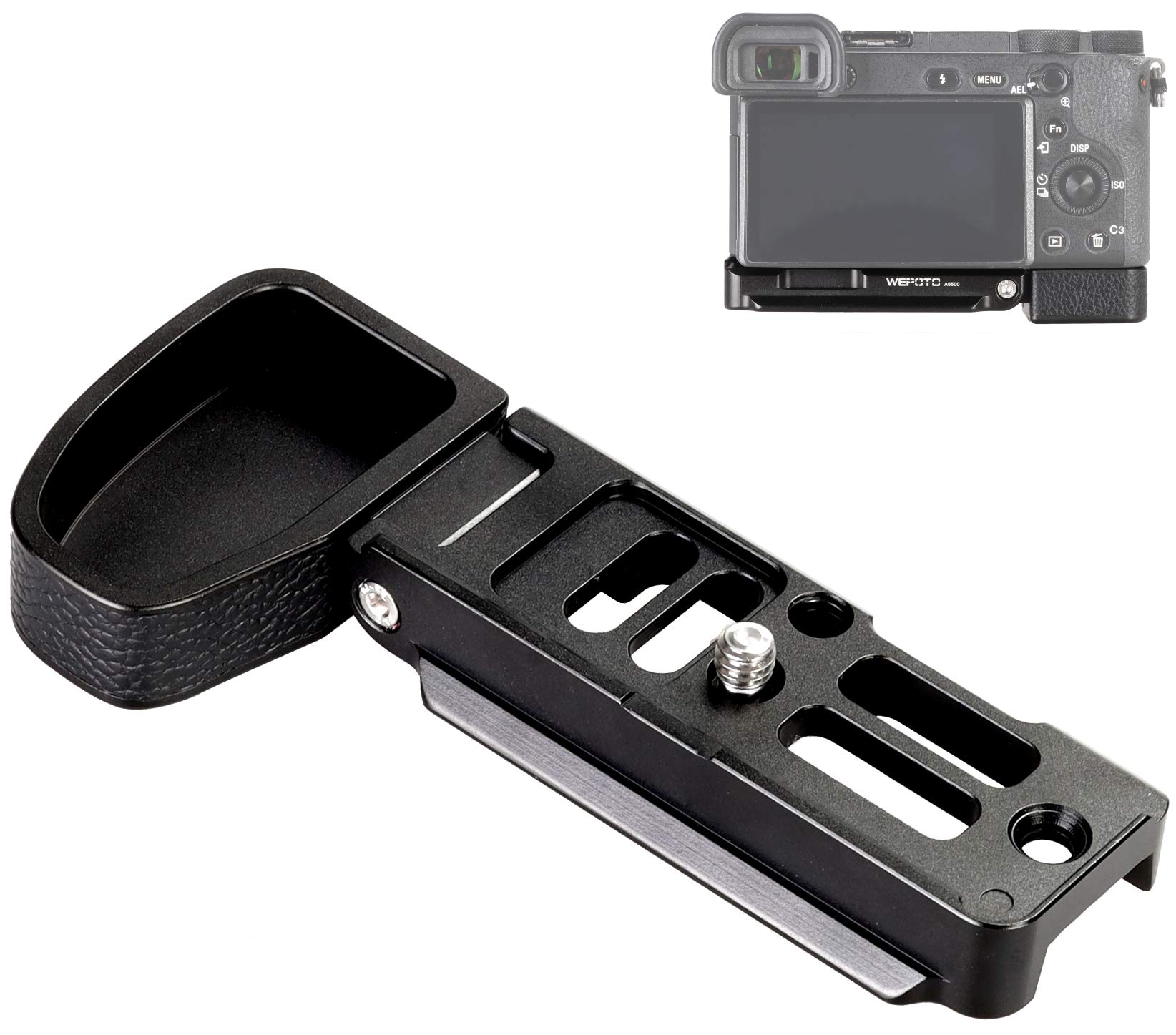 WEPOTO WEPOTO A6500 Grip Quick Mounting Plate: Enhance Traction & Protect Your Sony A6500 from Abrasion