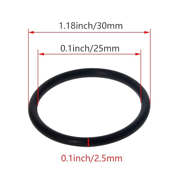 Othmro Othmro 10pcs Nitrile Rubber O-Rings 2.5mm Wire Dia 30mm OD for Oil Air Sealing Professional Plumbing Car Repair Black - View 4 of 4