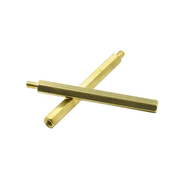 Hxchen Hxchen M4 x 60mm Brass Hex Standoff Spacer Screws 20 Pcs for PCB Male Female Thread - View 4 of 4