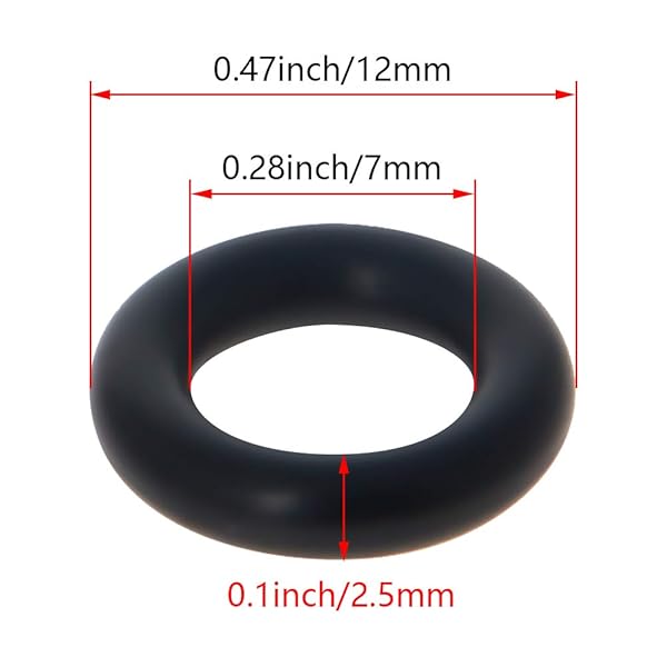 Othmro Othmro 25pcs Nitrile Rubber O-Rings 2.5mm Wire Dia 12mm OD for Oil Air Sealing Professional Plumbing Car Repair Black - View 4 of 4