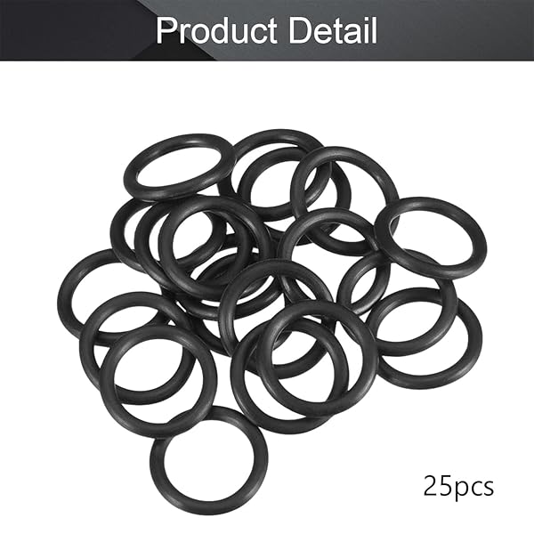Othmro Othmro 25pcs Nitrile Rubber O-Rings 2.5mm Wire Dia 19mm OD for Oil Air Sealing Professional Plumbing Car Repair Black - View 3 of 9