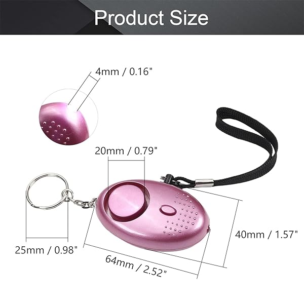 Othmro Othmro Safe Sound Personal Alarm 4 Pack 120DB Keychain Emergency Safety Alarm with LED Lights for Women Men Children Elderly Purple - View 2 of 8