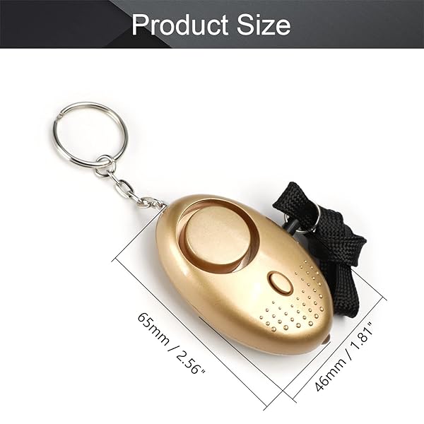 Othmro Othmro 3 Pack 120DB Personal Alarm with LED Lights for Emergency Safety for Women Men Children and Elderly Gold - View 2 of 8