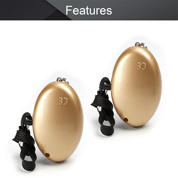 Othmro Othmro 3 Pack 120DB Personal Alarm with LED Lights for Emergency Safety for Women Men Children and Elderly Gold - View 3 of 8