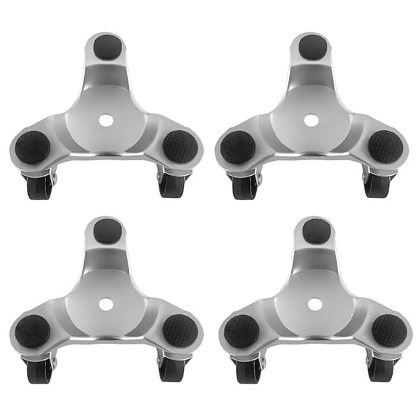 QWORK "QWORK 4 pcs 6" Steel Tri-Dolly Set - 200 lbs Capacity for Easy Furniture & Appliance Moving"