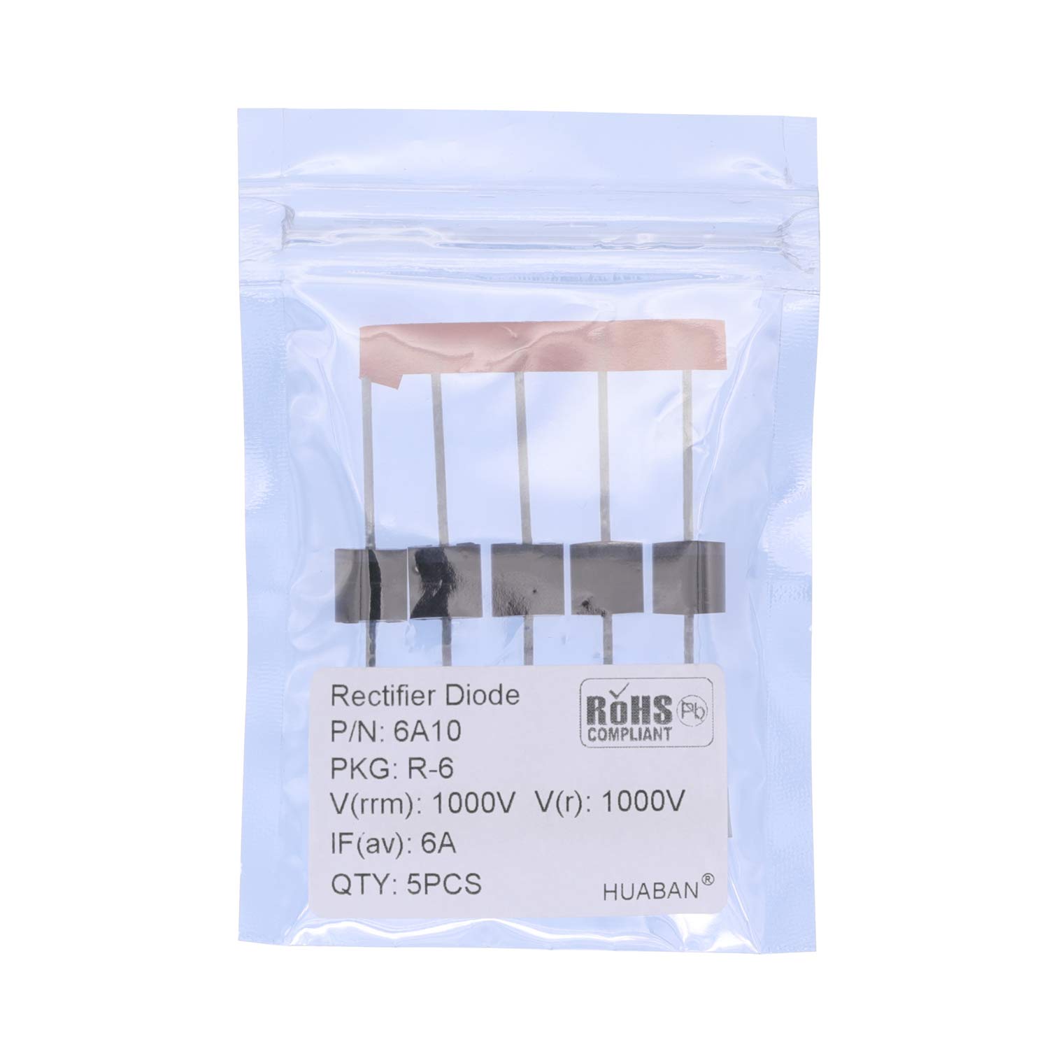 HUABAN HUABAN 5PCS 6A8 Rectifier Diode 6A 800V R-6 Axial High Performance 6 Amp 800 Volt Components - View 7 of 9