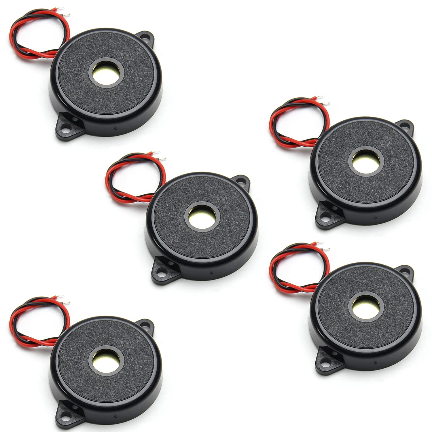 Fielect 5Pcs Electronic Passive Piezo Buzzer DC 5V 80dB Beep Tone Speaker Alarm for Various Applications