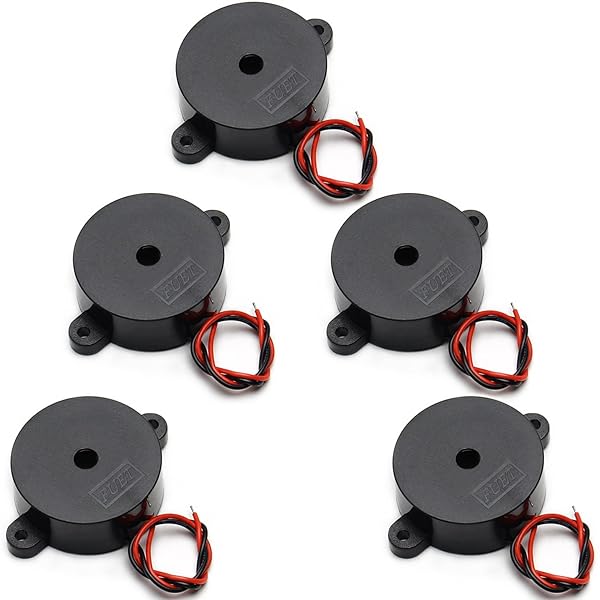 Fielect 5Pcs Active Electronic Buzzer Alarm 100dB DC 3-24V Intermittent Sound Beep Speaker for Security and Alerts