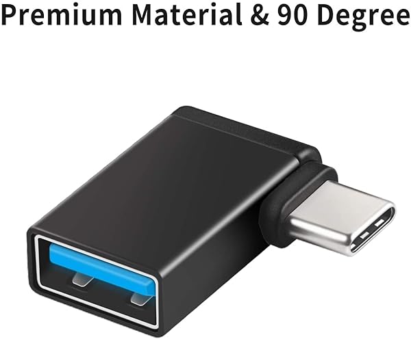 UseBean UseBean Right Angle USB C to USB Adapter 3-Pack 90 Degree Type C Male to USB 3.0 Female Converter for MacBook Pro iPhone 15 Galaxy S24 S23 S22 - View 2 of 6