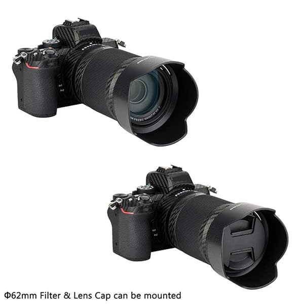 JJC Reversible Lens Hood for Nikon NIKKOR Z 50-250mm & 50mm - Fits HB-90A, Attaches 62mm Filter & Lens Cap - View 5 of 11