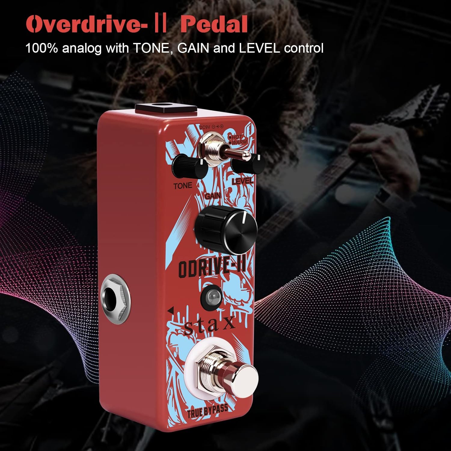 Stax Stax Overdrive Guitar Pedal Classic Tube Overdrive Pedal for Electric Guitar Mini Size True Bypass - View 2 of 9