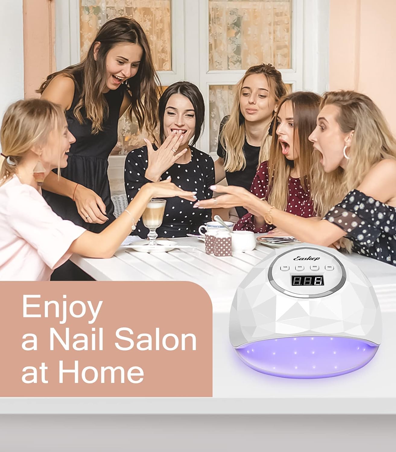 Easkep Easkep UV LED Nail Lamp 86W Fast Nail Dryer for Gel Polish Curing with Eyes Protection Ideal for Home and Salon Use - View 6 of 7