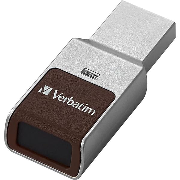 Verbatim 32GB Fingerprint Secure USB 3.0 Flash Drive with AES 256 Encryption Silver for Safe Data Storage - View 4 of 6