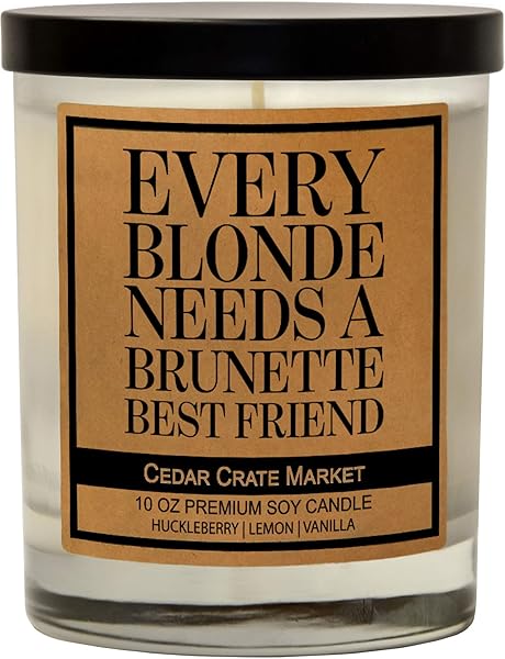 Best Friends Candle Gifts Funny Inspirational Soy Wax Candles for Women Birthday Gifts Roommate Blonde Brunette Made in USA
