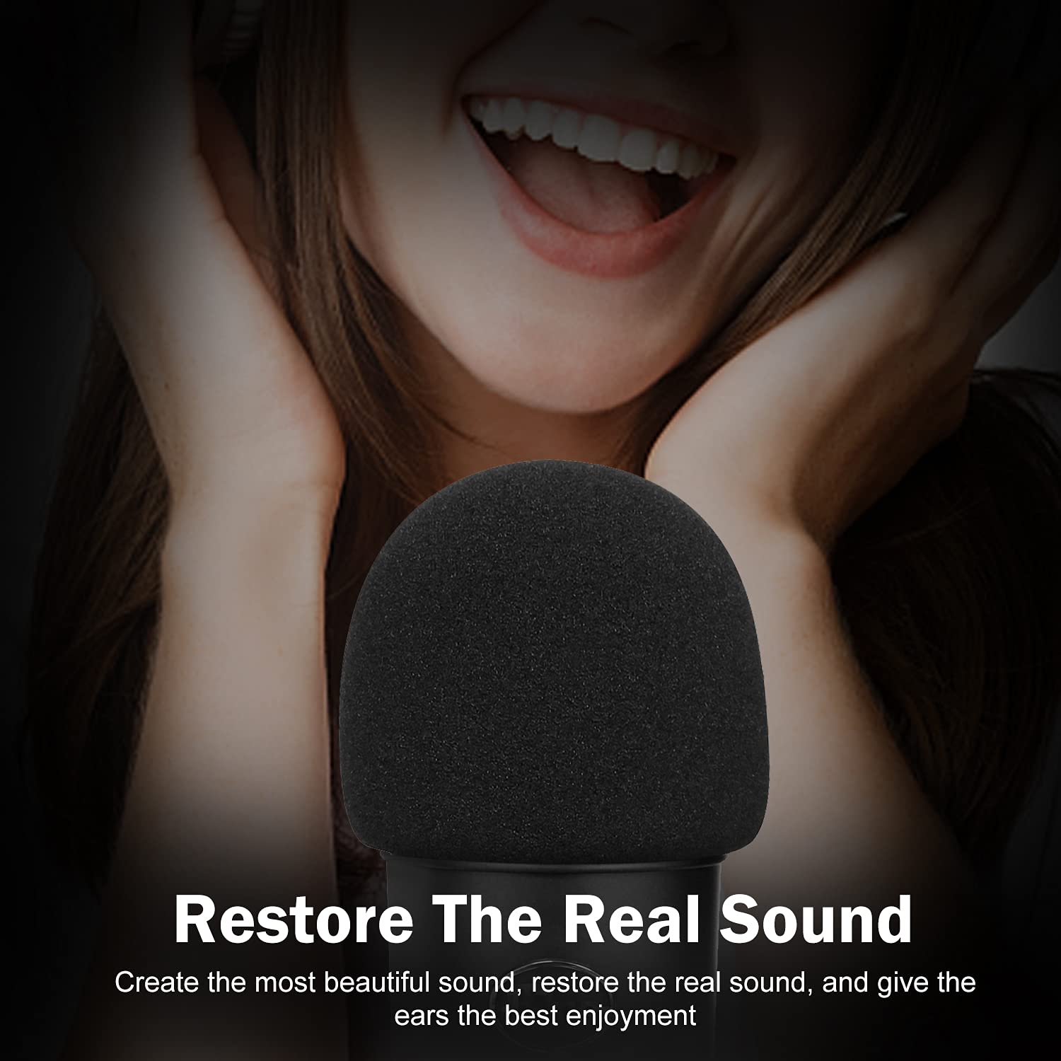 Boseen Foam Microphone Windscreen for Blue Yeti Professional Pop Filter 2.5 Inch Diameter Microphones Sponge Mic Cover 2Pcs - View 4 of 7