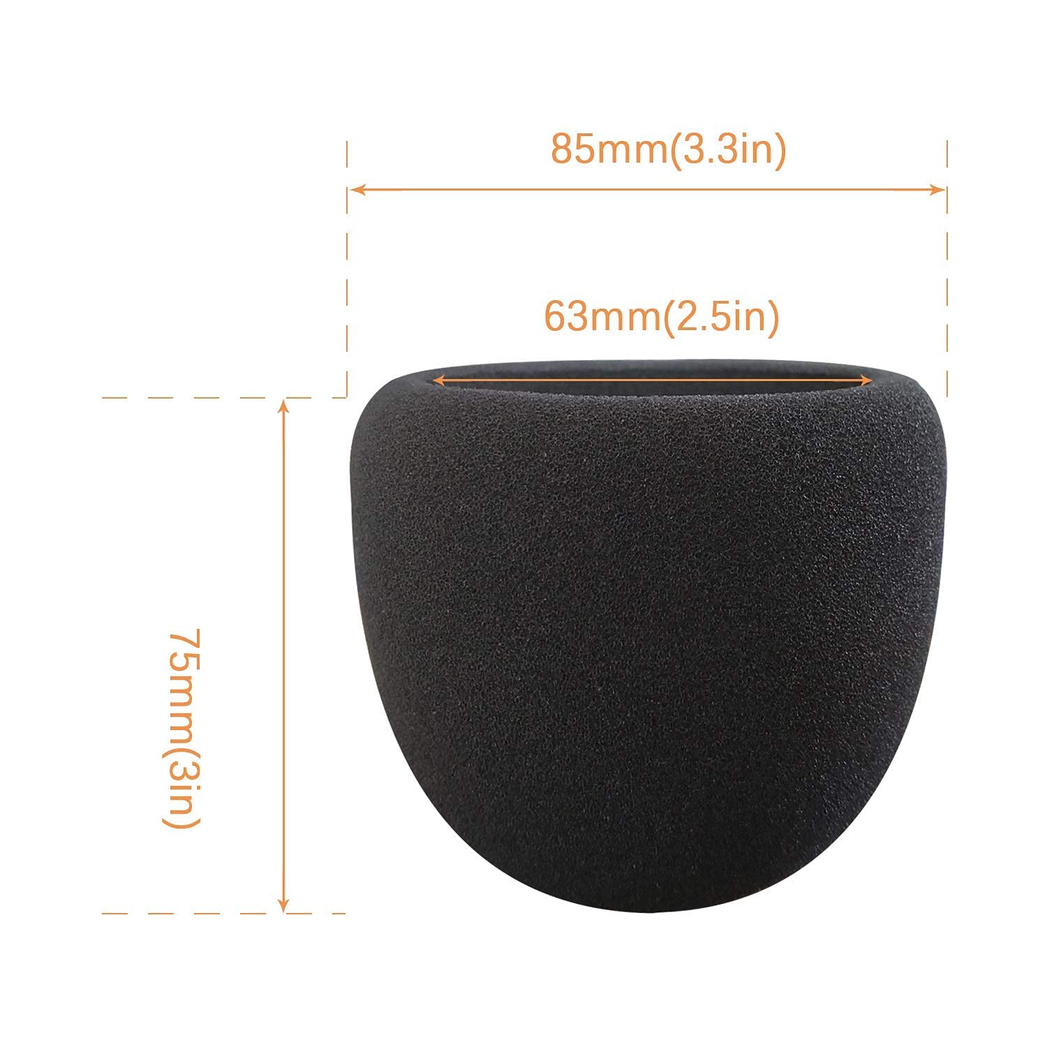 Boseen Foam Microphone Windscreen for Blue Yeti Professional Pop Filter 2.5 Inch Diameter Microphones Sponge Mic Cover 2Pcs - View 6 of 7